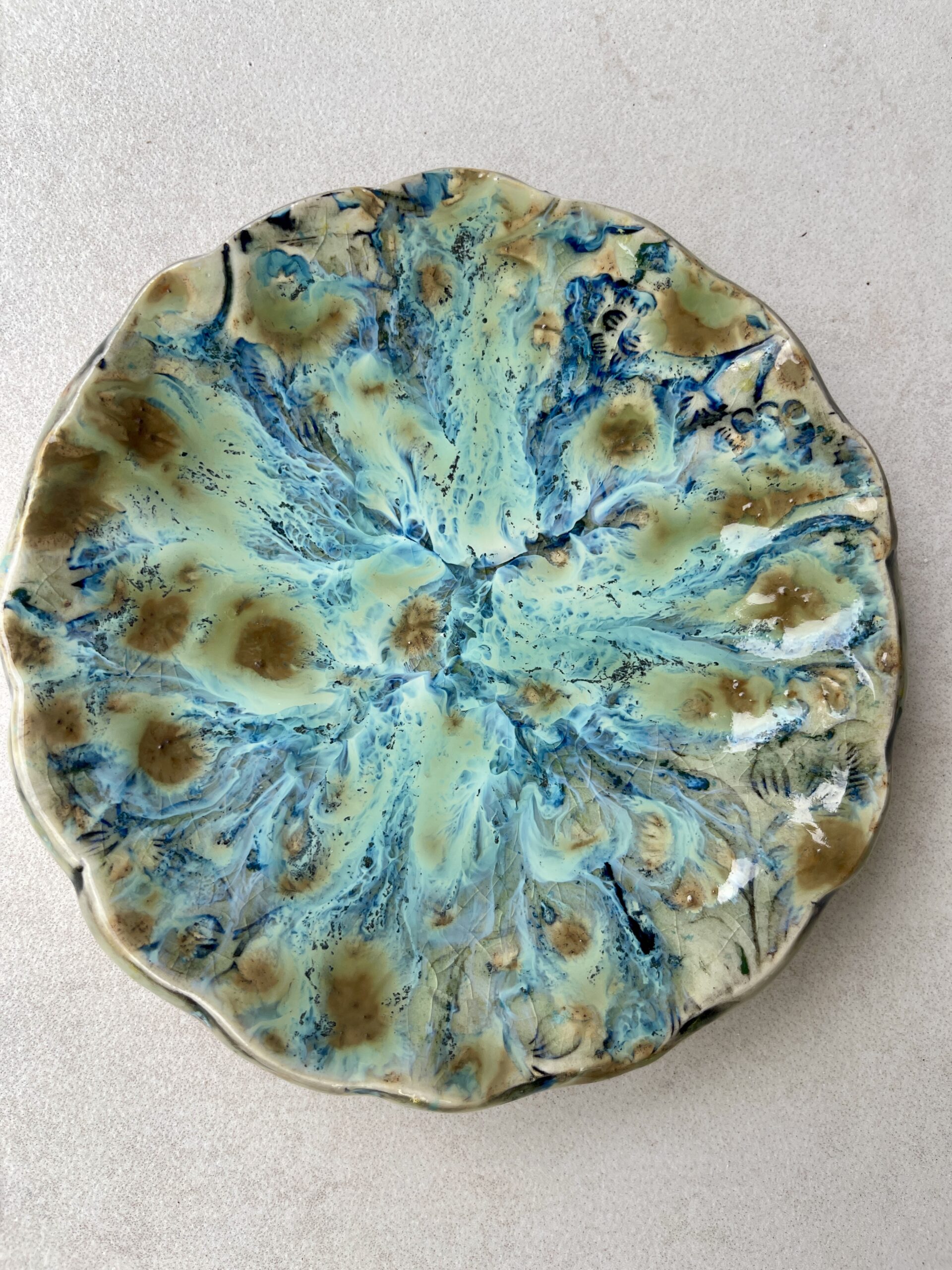 Glazed ceramic piece by Unruly Clay